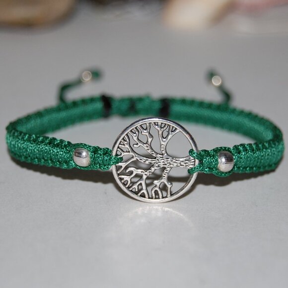 Tree of Life Bracelet,Braided Bracelet,Tree Green Bracelet,Tree Bracelet - Picture 1 of 2